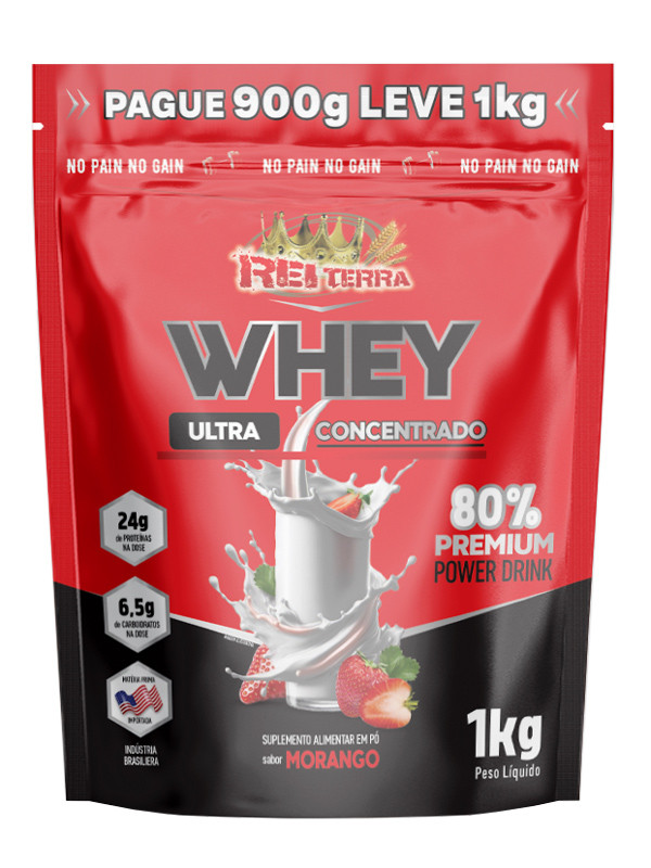 Whey Morango Ultra Concentrado 1KG