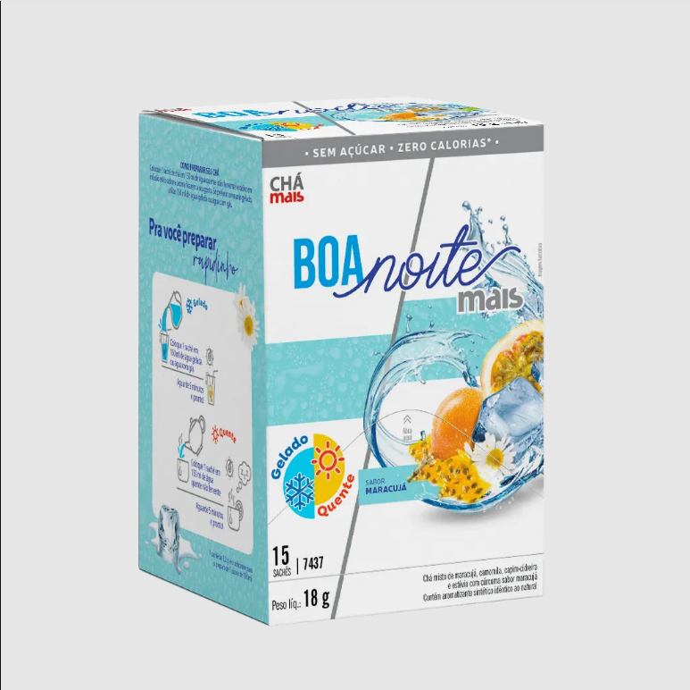 BOA NOITE MAIS - Chá Gelado - Sabor Maracujá - 15 Sachês