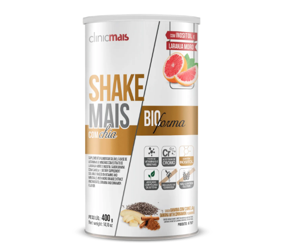 SHAKE MAIS COM CHIA BIOFORMA - Sabor Banana e Canela - 400g