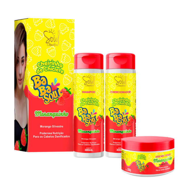 KIT CAPILAR 3 ITENS BABASOUL MORANGO SOUL