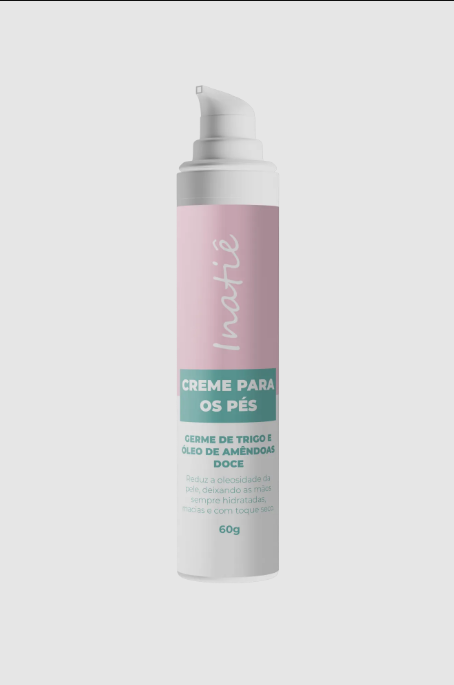 Creme para os Pés Gérmem de Trigo e Óleo de Amêndoas Doce Inatiê 50 Gr
