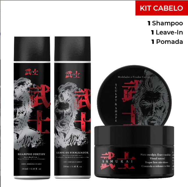 Kit Shampoo + Leave-in Finalizador 2 em 1 + Pomada Sculpt Shape
