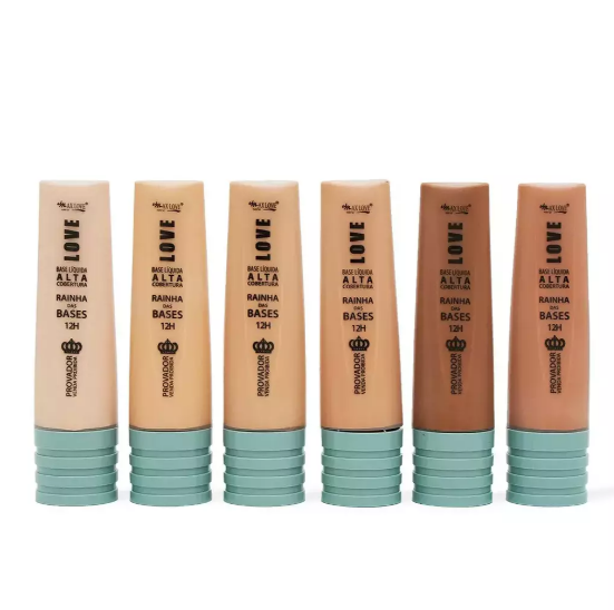 KIT BASE LÍQUIDA RAINHA ALTA COBERTURA 12H 600 A 605 MAX LOVE - 06 CORES