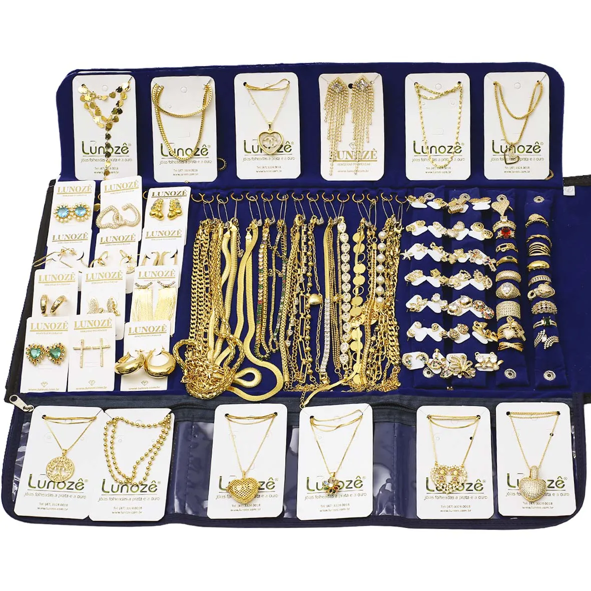 Kit contendo 40 Peças, vai de brinde Grátis 1 Pasta Mostruário de Veludo