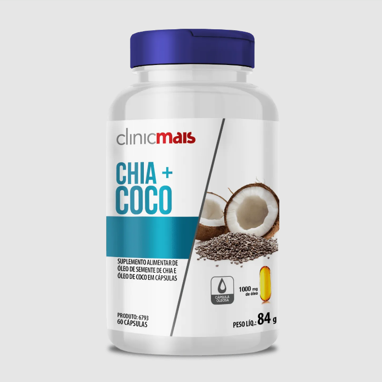 ÓLEO DE CHIA + ÓLEO DE COCO - 60 Cápsulas