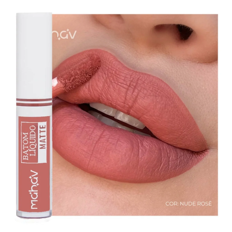 Mahav - Batom Liquido Matte Nude Rose - Box C/12 e Prov
