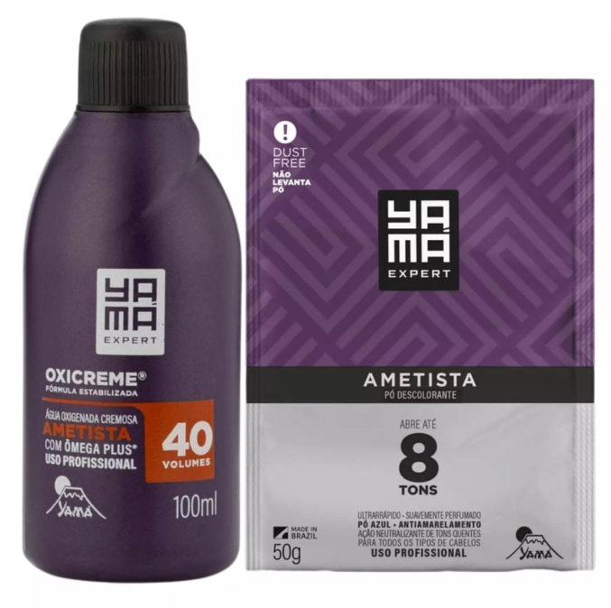Kit Po Descolorante Ametista Yama 50g + Ox 40v 100ml